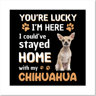 Lucky Have Home With My Chihuahua Dog Posters and Art